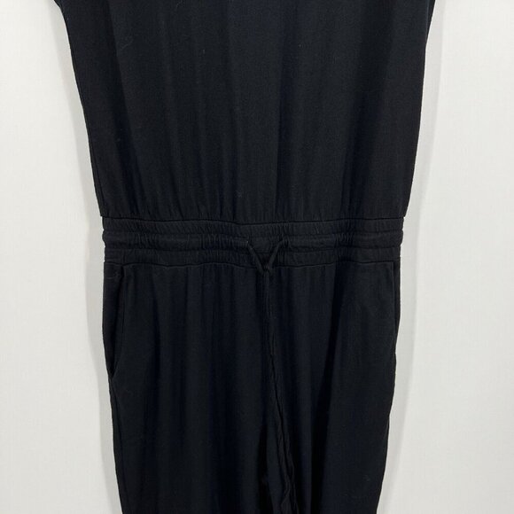 Michael Stars Black Jumpsuit S Supima Cotton Jogger Drawstring Casual - Picture 3 of 8